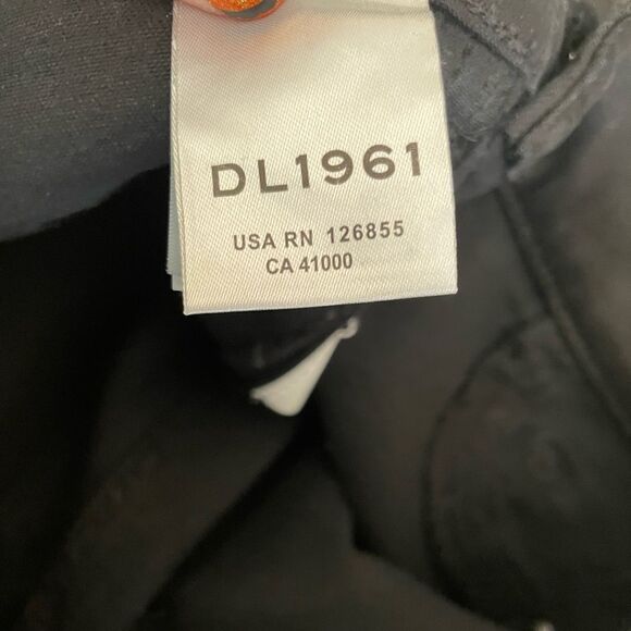 DL1961 Black Farrow High Rise Skinny Jeans With Velvet Stripe Size 26 - Picture 6 of 7